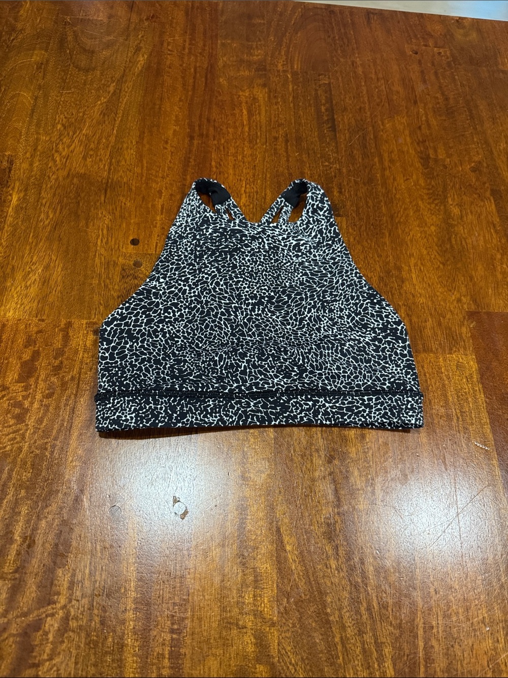 Lululemon Athletica Women's Black & White High-Neck Sports Bra size XS